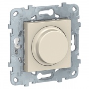 Светорегулятор поворотно-нажимной LED универсальный 5-200Вт SE Unica NEW, бежевый