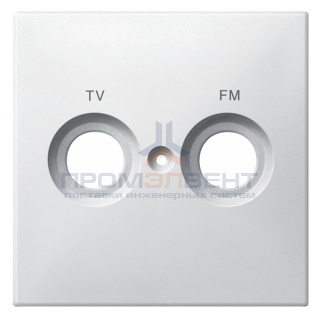 Накладка телевизионной розетки c надписью TV+FM System Design Merten полярно-белый