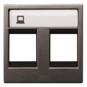 Накладка для 2-х суппортов/разъёмов типа 2017... и/или 2018..., 2-модульная, серия Zenit, цвет антра