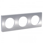 Рамка Odace 3 поста полированный алюминий (алюминевая вставка)