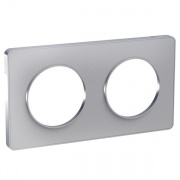Рамка Odace 2 поста алюминий (алюминевая вставка)