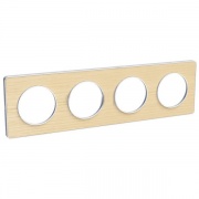 Рамка Odace 4 поста Бук (белая вставка)