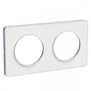 Рамка Odace 2 поста белый (белая вставка)