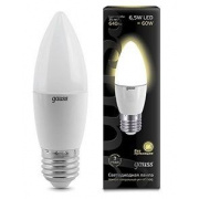 Лампа Gauss Свеча 6.5W 520lm 3000К E27 LED 1/10/100