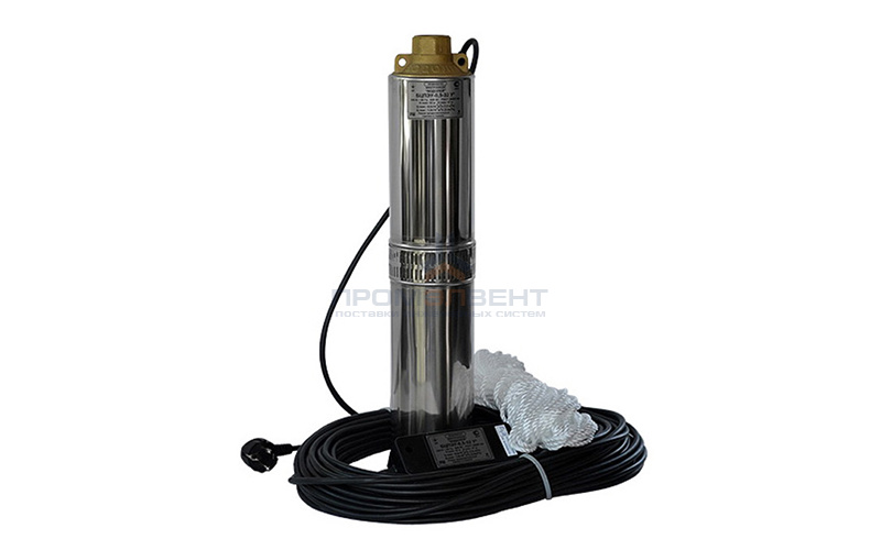 Насос скважинный Водолей БЦПЭ 0,32-63 У (1,0 кВт, Qmax 1,2 м³/ч,Hmax 90 м, кабель 63 м)