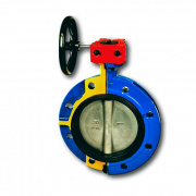 Затвор дисковый поворотный Zetkama 499 A - Ду450 (PN10, Tmax 110°C, c редуктором, диск. нерж сталь)