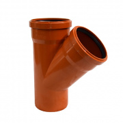 Тройник 45° переходной для наружной канализации СИНИКОН НПВХ - 160 x 110