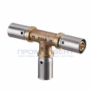 Тройник Oventrop Cofit P - 32x3.0 (прессовой, бронза)