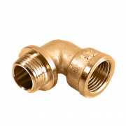 Отвод 90° с упором латунный резьбовой STOUT (НР/ВР) - 1"1/2