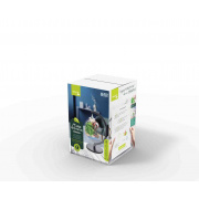 FT-23 Фитосветильник настольный, светодиодный, стеклянный шар Ø120 мм, 1 Вт, 5В,  кабель с USB-выходом длиной 1,8 м, черное основание,  с искусственным растением.