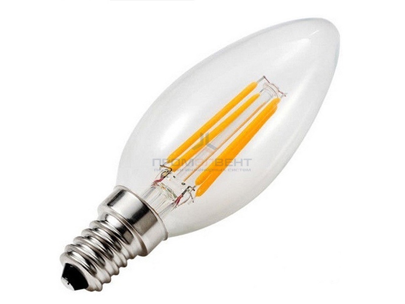 Лампа филаментная светодиодная свеча Osram LED SCL B 75 6W/827 230V CL E14 800lm Filament