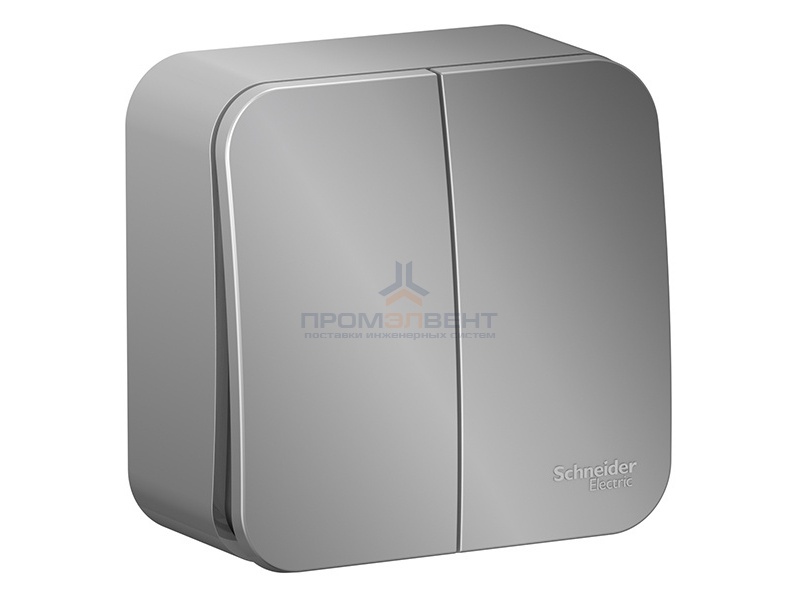 Выключатель 2-клавишный (cх.5) Blanca Schneider Electric 10А 250В алюминий