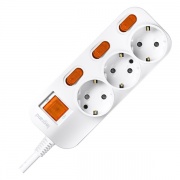 Anam Legrand e-Fren 3 Удлинитель с выключателем+ индивидуальным выкл.,шнур 2.5м, 16A, 250V