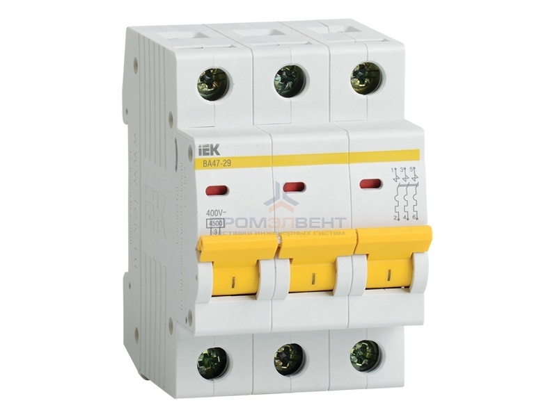 Автоматический выключатель ВА47-29 3Р 63А 4,5кА характеристика В ИЭК (автомат)