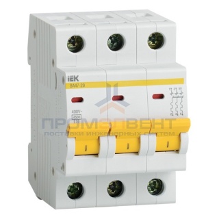 Автоматический выключатель ВА47-29 3Р 50А 4,5кА характеристика D ИЭК (автомат)