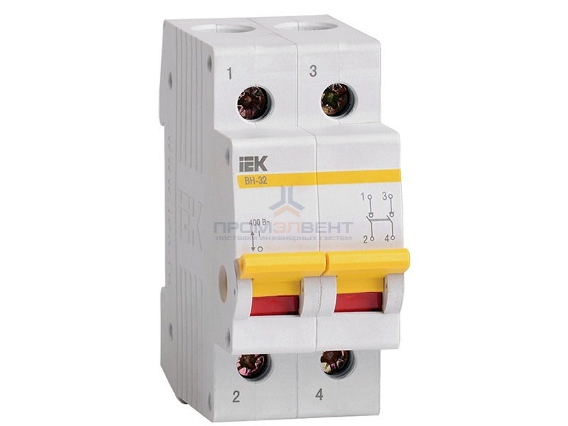 Рубильник модульный ВН-32 2Р 100А выключатель нагрузки ИЭК