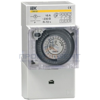 Таймер ТЭМ181 аналоговый 16А 230В на DIN-рейку ИЭК