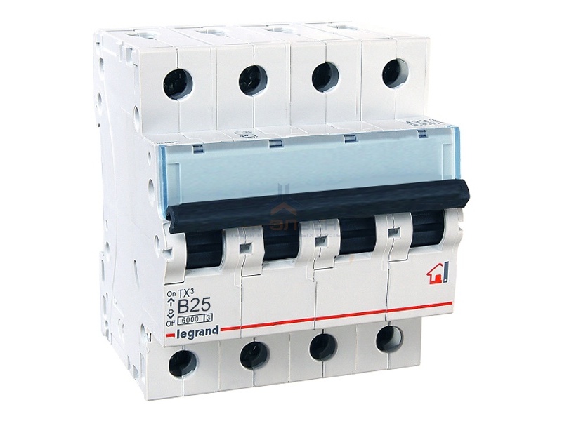 Автоматический выключатель Legrand TX3 B25A 4П 6kA (автомат)