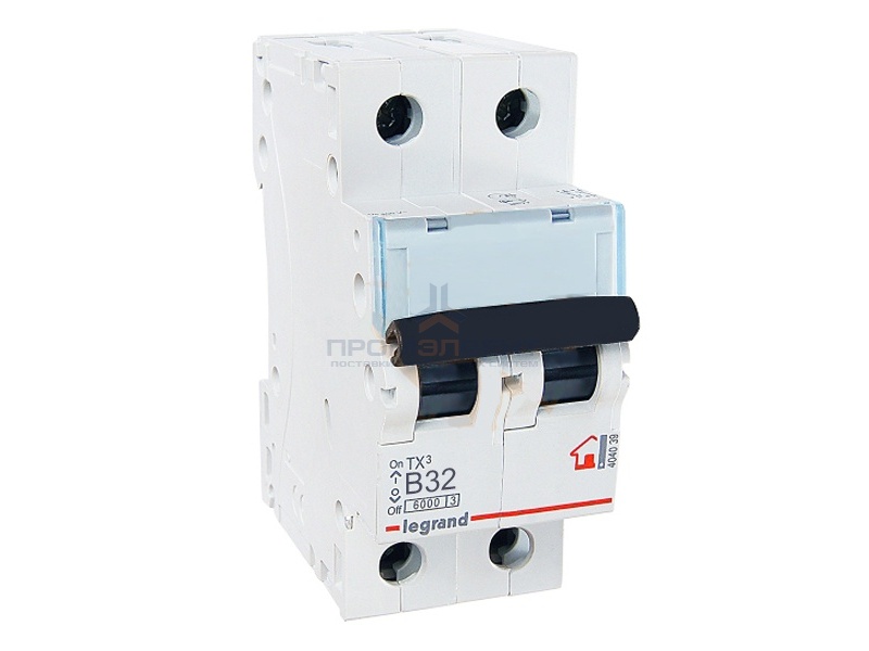 Автоматический выключатель Legrand TX3 B32A 2П 6kA (автомат)