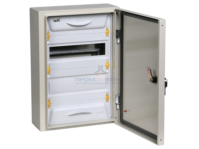 Щит металлический ЩРн-24з-1 74 IP54 UNIVERSAL с шинами N+PE на 24 модуля навесной 440х310х136 ИЭК