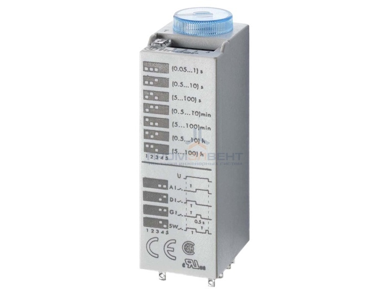 Миниатюрный встраиваемый таймер;  4CO 7A; Задержка ВКЛ (AI); Импульс при включении (DI); Фиксир.заде